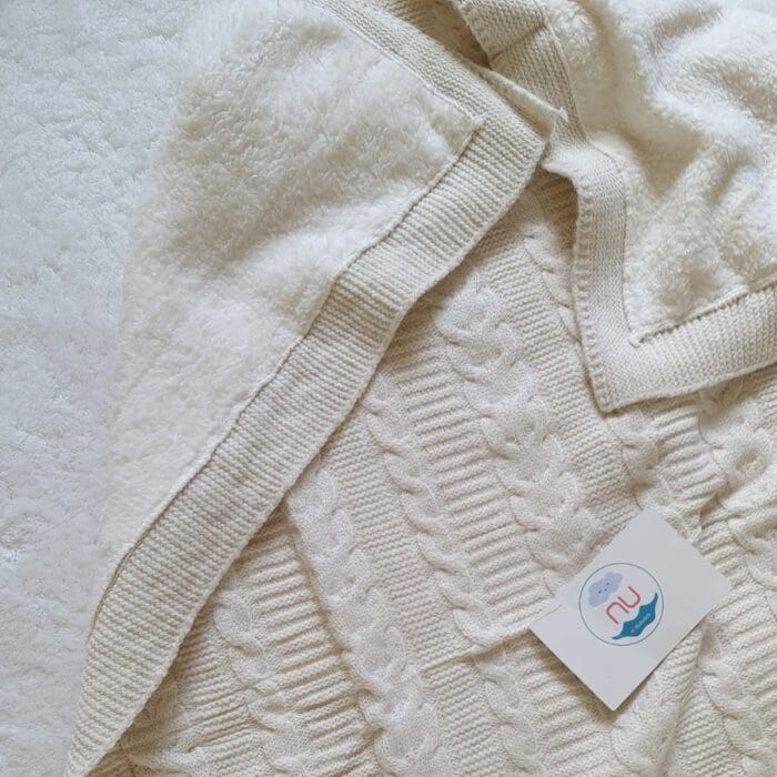 Welsoftlu Saç Örgü Bej Battaniye - Görsel 2