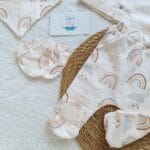 Gökkuşağı Desenli Hastane Çıkış Seti - Görsel 3