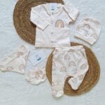 Gökkuşağı Desenli Hastane Çıkış Seti