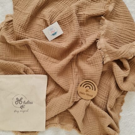 Kahve 4 Katlı Muslin Battaniye