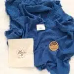 indigo Mavi 4 Katlı Muslin Battaniye
