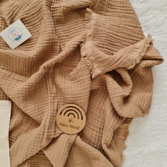 Kahve 4 Katlı Muslin Battaniye - Görsel 2