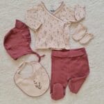 Mıld Çiçekli Mürdüm Hastane Çıkış Seti