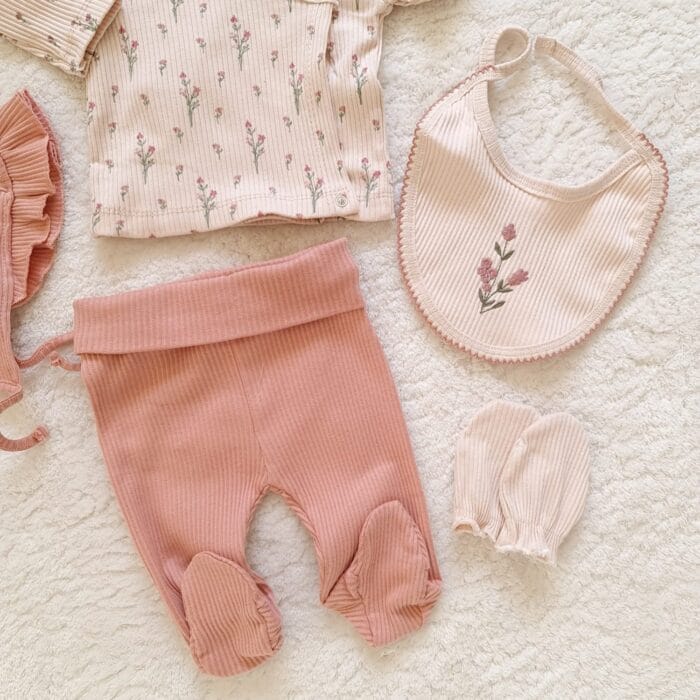 Mıld Çiçekli Somon Hastane Çıkış Seti - Görsel 3