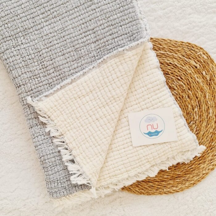 5 Kat Dolgulu Muslin Battaniye (Gri) - Görsel 2