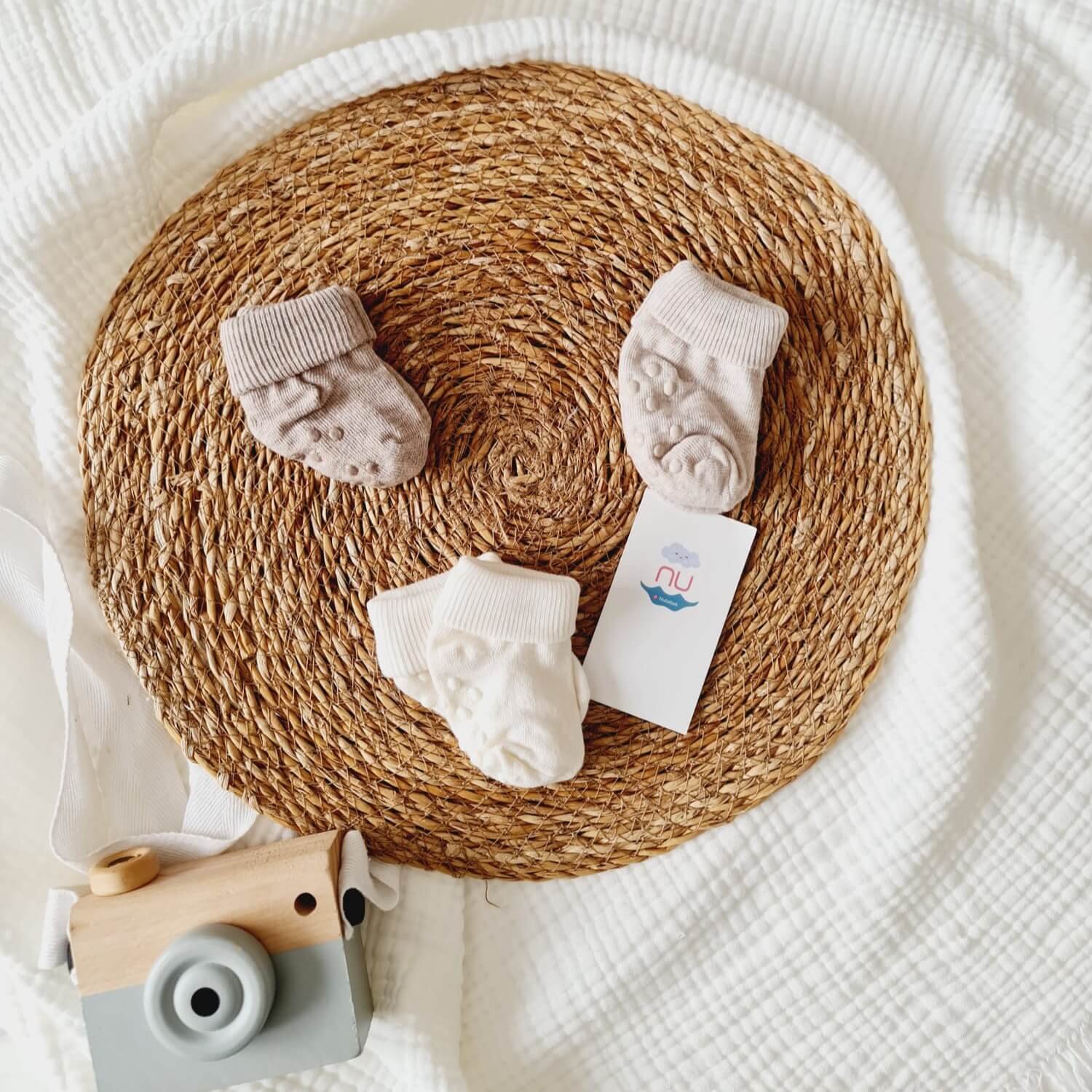 2026/04/1000633257.jpg 3 lü Bebek Çorabı Latte - Görsel 1