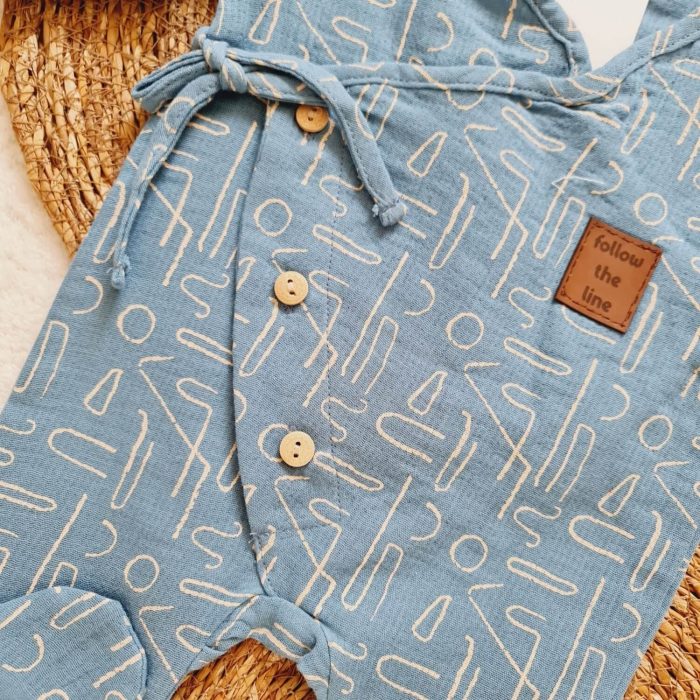 Lines Blue Bebek Tulumu - Görsel 3