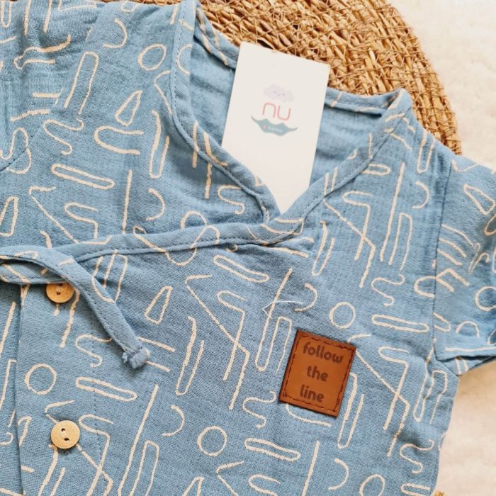 Lines Blue Bebek Tulumu - Görsel 2