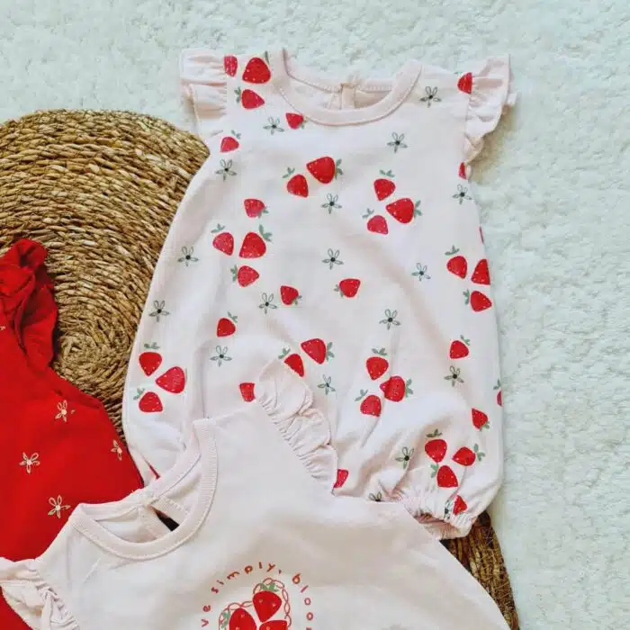 Çilek 3 lü Kız Yazlık Tulum Seti - Görsel 4